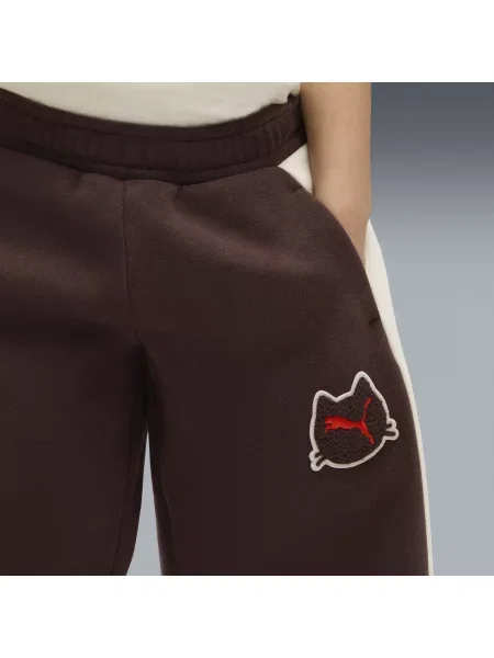 PUMA spodnie dresowe T7 Relaxed Barrel Odzież brązowy