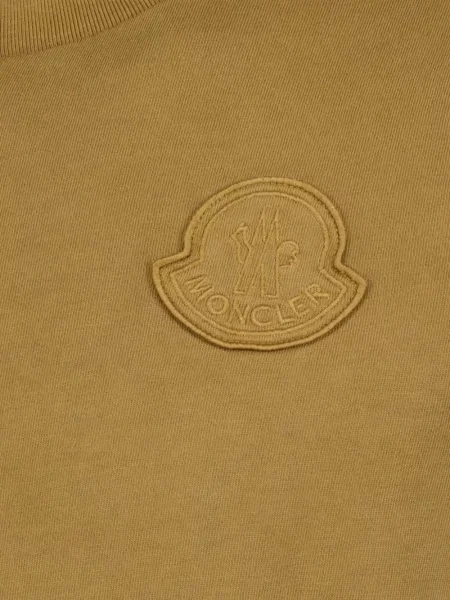 Tricou Moncler scurt cu autograf maro