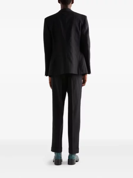 Pantaloni Prada cu dungi plisate negru
