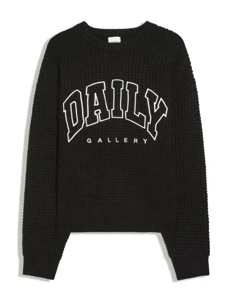 Bershka Pulover negru alb