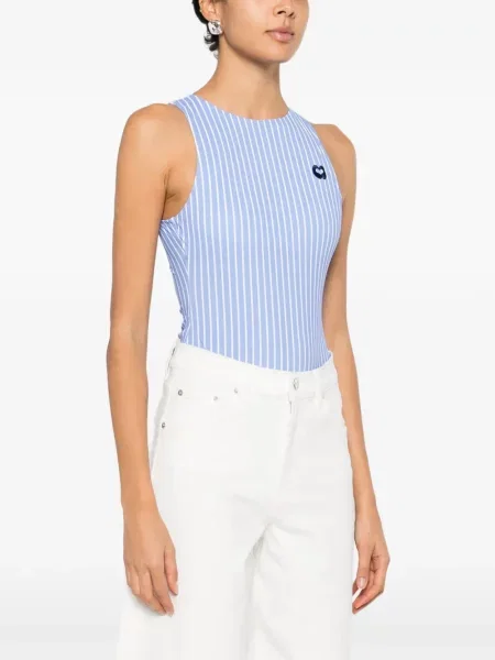 Prugasti bodi Maje s vezom plava