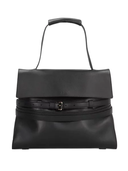 Cu centură geantă shopper Moschino din piele cu legături negru