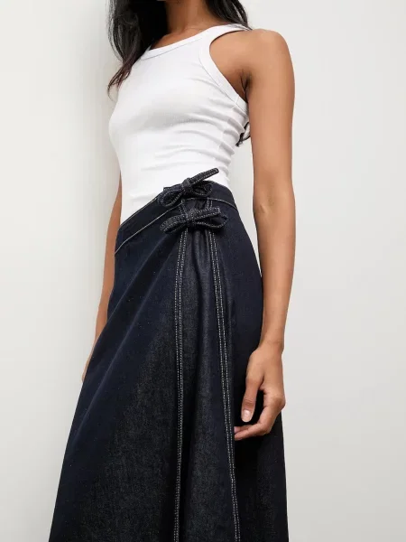Джинсова спідниця Answear.LAB maxi розкльошена синій