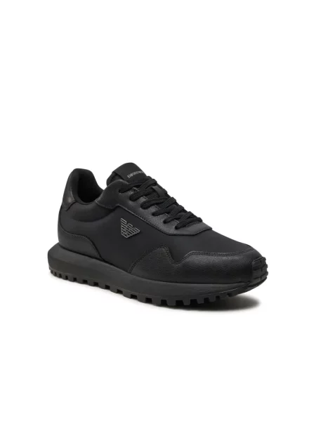 Sneakersy Emporio Armani skórzane czarne