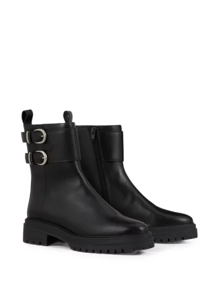Botine Ba&sh din piele cu cataramă negru