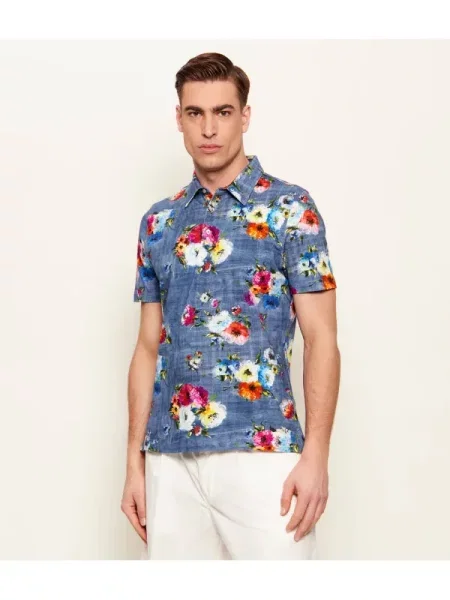 Tricou polo Stenströms stretch albastru