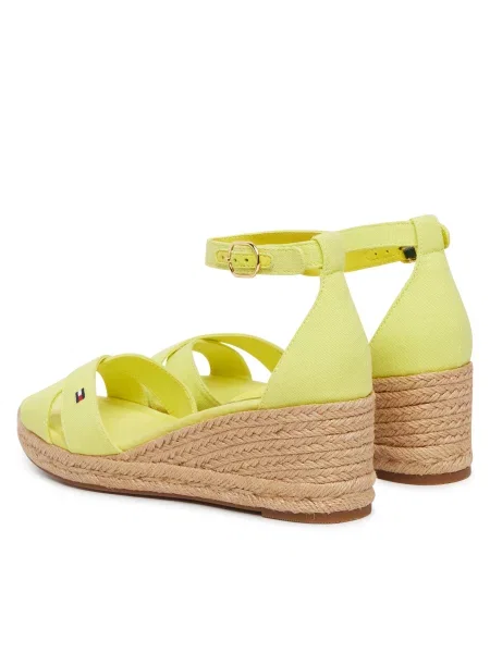 Espadrilky Tommy Hilfiger Hemp Crossover Strap Wedge Espadrilles zelená