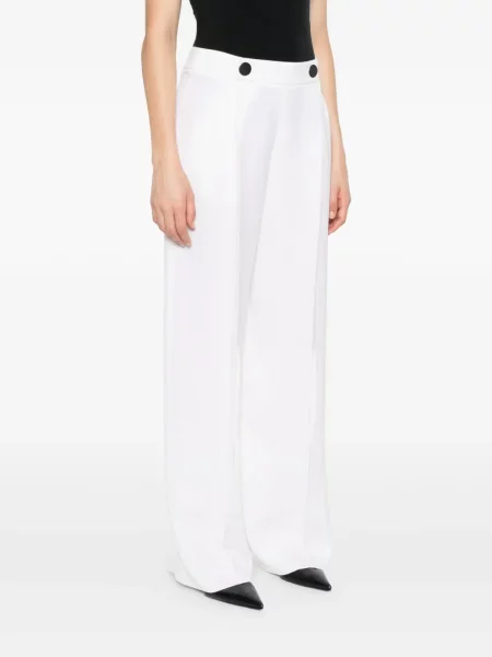 Pantaloni Giorgio Armani de mătase alb