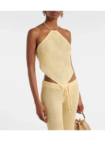Top Bananhot cu gât halter galben