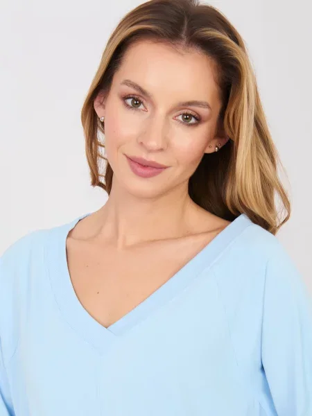 Obleka obleka Basic Feel Good z V-izrezom modra