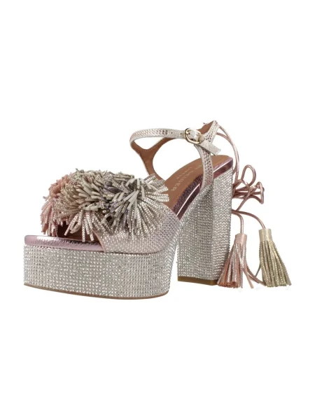 Pantofi Kurt Geiger London cu platformă cu legături cu pompoane roz