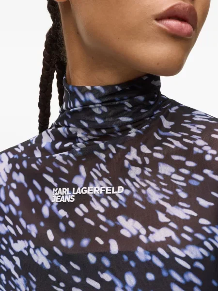 Top Karl Lagerfeld Jeans cu imagine plasă negru