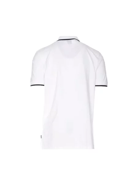 Koszulka polo Hugo Boss z nadrukiem klasyczna ze stójką biała