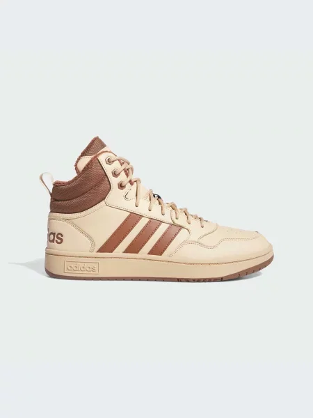 Кожаные кроссовки Adidas Hoops бежевые