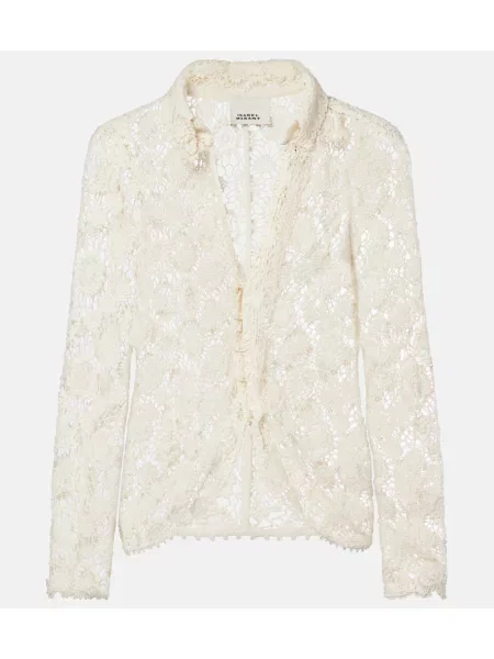 Croșetat top Isabel Marant de mătase alb