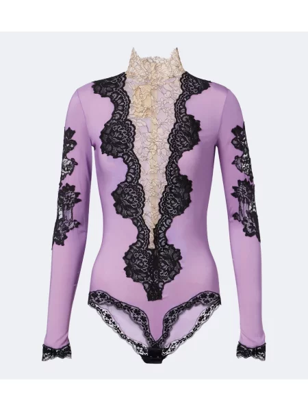 Body Valentino din dantelă violet
