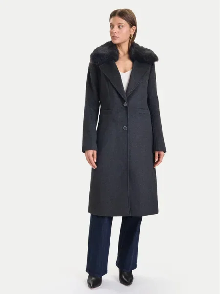 Палто с вълна Guess KAROLE сиво