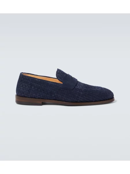 Loaferke Brunello Cucinelli iz semiša modra