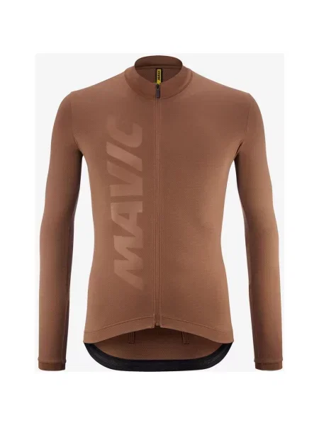 Koszulka rowerowa Mavic Aksium z długim rękawem S brązowa