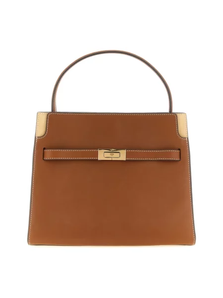 Tory Burch torebka tote skórzana Lee Radziwill brązowa