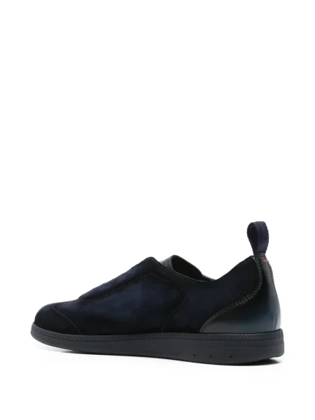 Sneakerși Santoni din piele de căprioară slip-on albastru