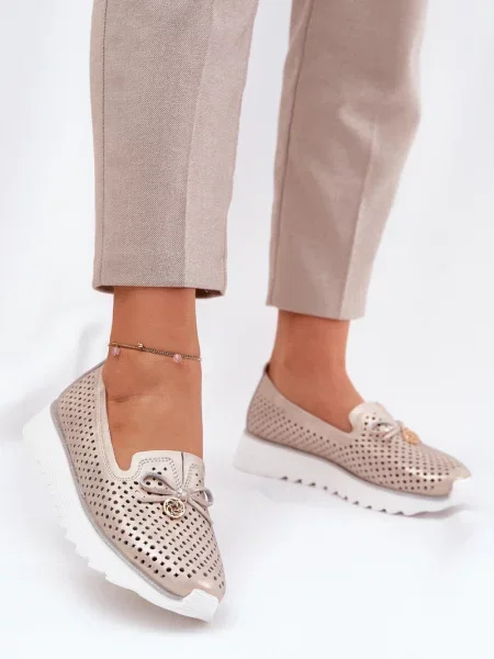 Кожени ажурни мокасини S. Barski