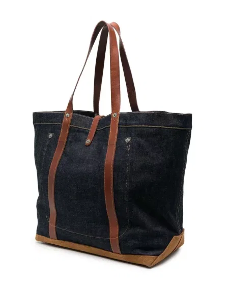 Geantă Ralph Lauren Rrl din piele albastru