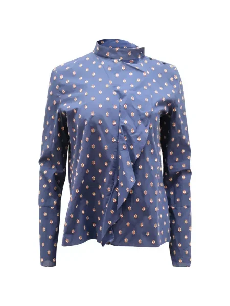 Bluză Derek Lam 10 Crosby cu broderie albastru