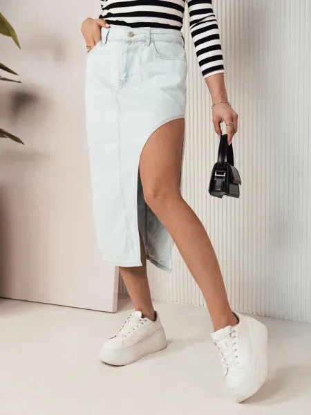 Fustă din denim Dstreet gri