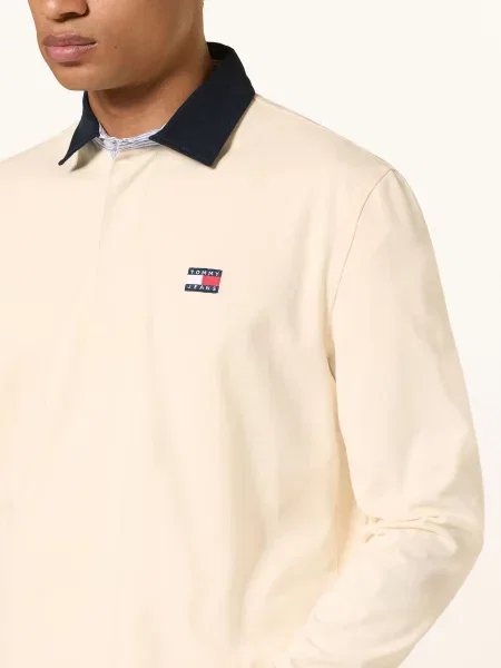 Tommy Jeans Rugbyové Tričko režná / tmavě modrá