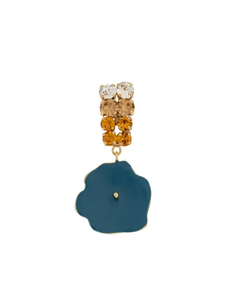 Cercei Marni cu model floral de cristal auriu