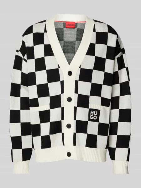 Kurtka z dzianiny z wyhaftowanym logo model ‘Skeeches’ Hugo