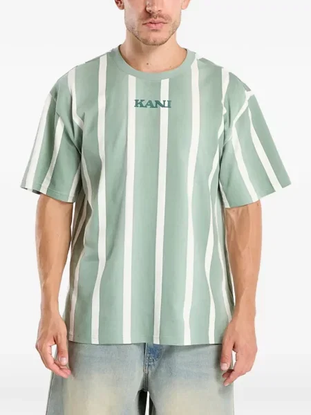 Tricou Karl Kani cu dungi cu autograf verde