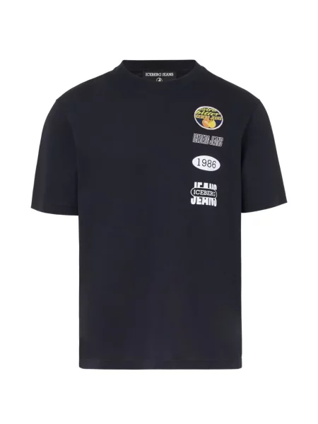 Scurt tricou Iceberg cu autograf negru