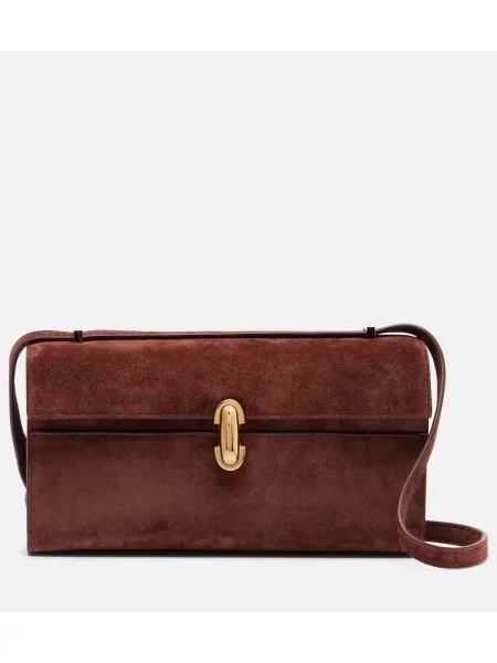 Geantă Savette din piele de căprioară maro