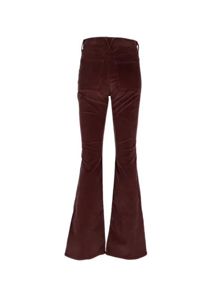 Pantaloni Veronica Beard de catifea cord evazate roșu