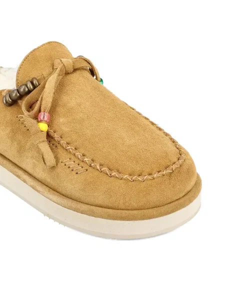 Papuci tip mules Caleb Paris cu broderie maro