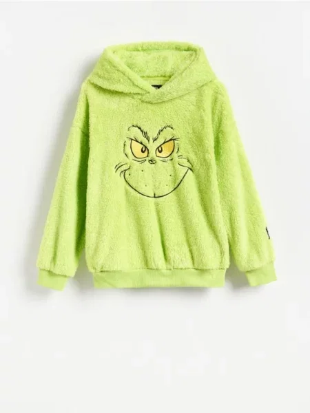Reserved Vianočná mikina Grinch žlto-zelená zelená