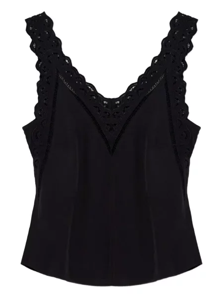 Top Isabel Marant din dantelă negru