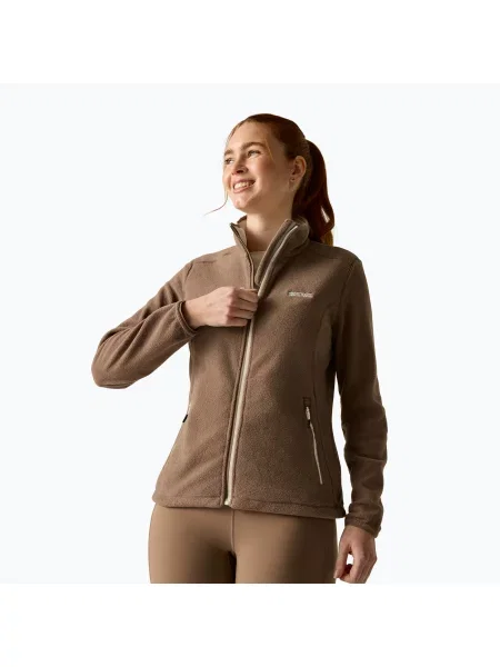Bluză fleece pentru femei Regatta Floreo IV mocha/light vanilla