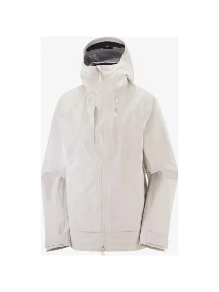 Kurtka z kapturem Salomon Outline 3L GORE-TEX kremowy XS biały