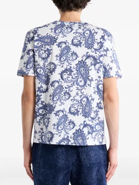 Tricou Etro cu model paisley alb