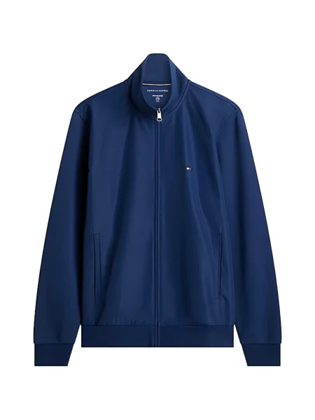 Суичър с цип Tommy Hilfiger бродиран синьо