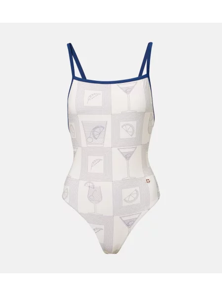 Бански Loro Piana с принт бежово