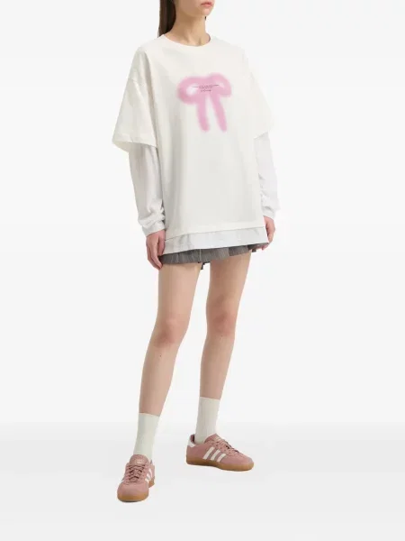 Tricou Tout A Coup cu funde alb