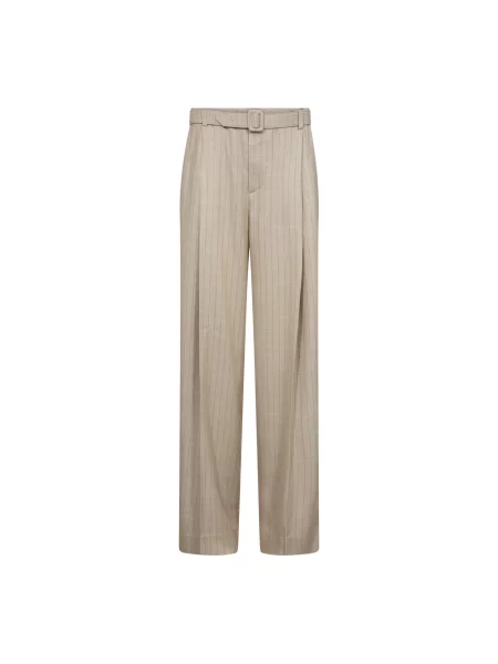 Mos Mosh spodnie proste high waist beżowy