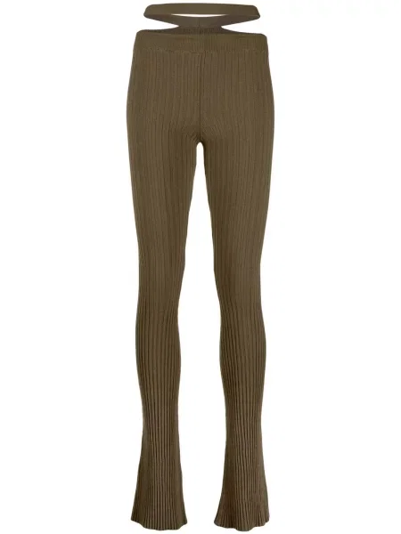 Pantaloni Andreadamo tricotate verde