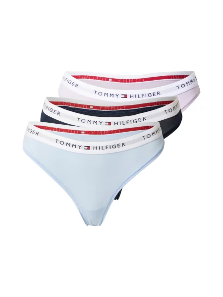 Tommy Hilfiger Underwear Tanga bleumarin / azuriu / roz pastel alb