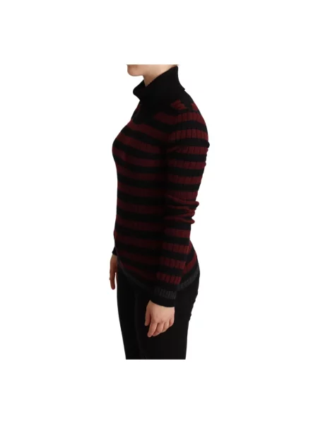 Lniany sweter Dolce And Gabbana w paski z paskiem