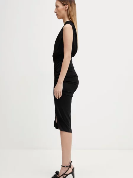 Rick Owens Lilies Avra rochie asimetrică simplă cu vâscoză